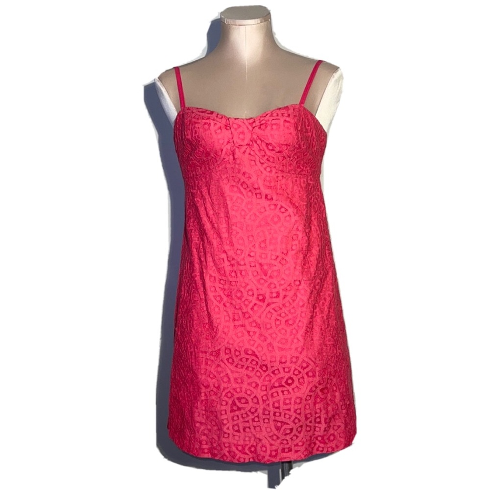 Lilly Pulitzer hot pink dress with gold hardware. Size 0 - Picture 1 of 12